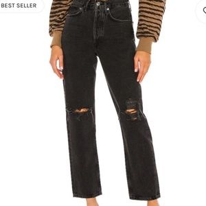 Agolde 90's Mid Rise Black Loose Denim